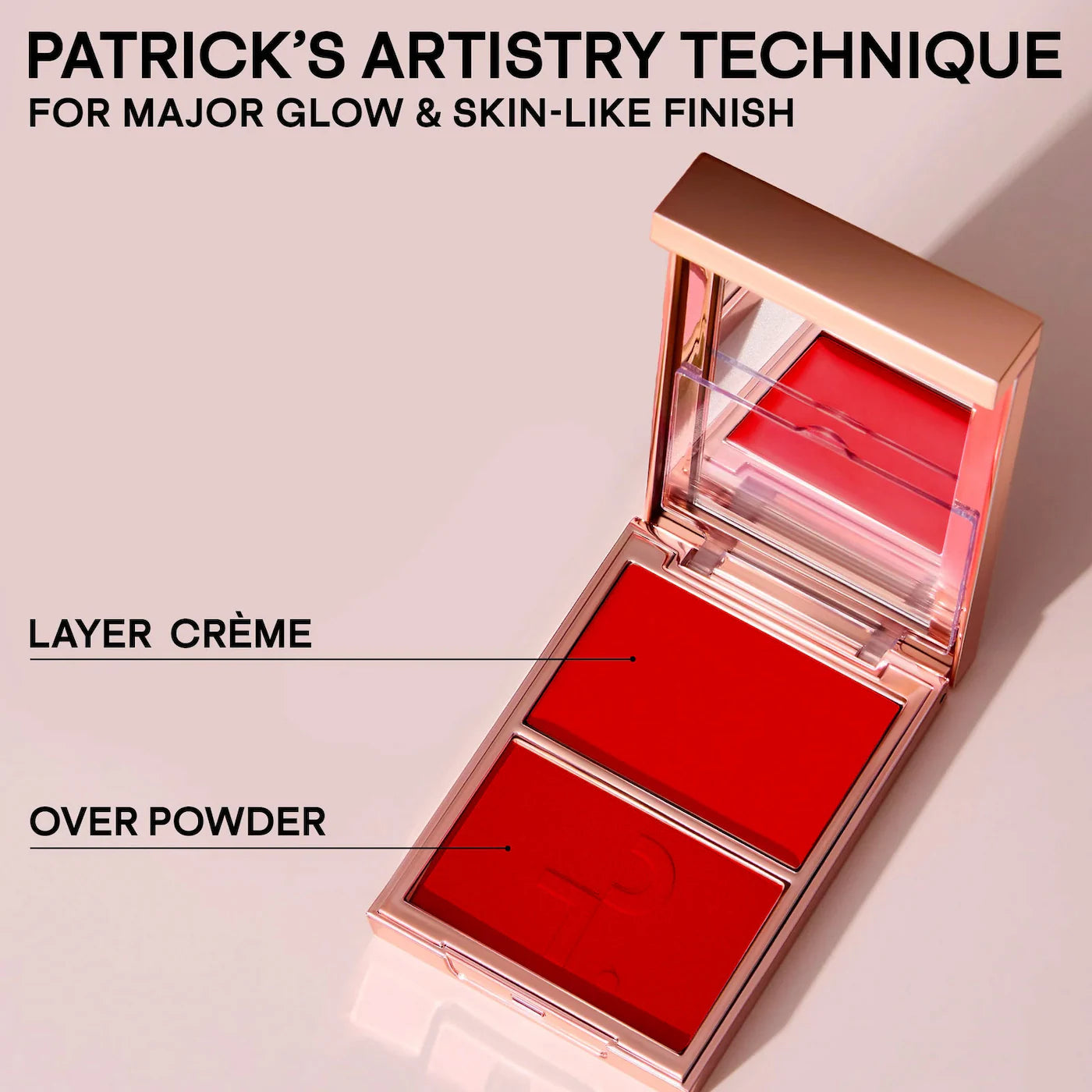 PATRICK TA - Take Crème & Powder Blush Duo - She Left Me On Red - warm vivid red